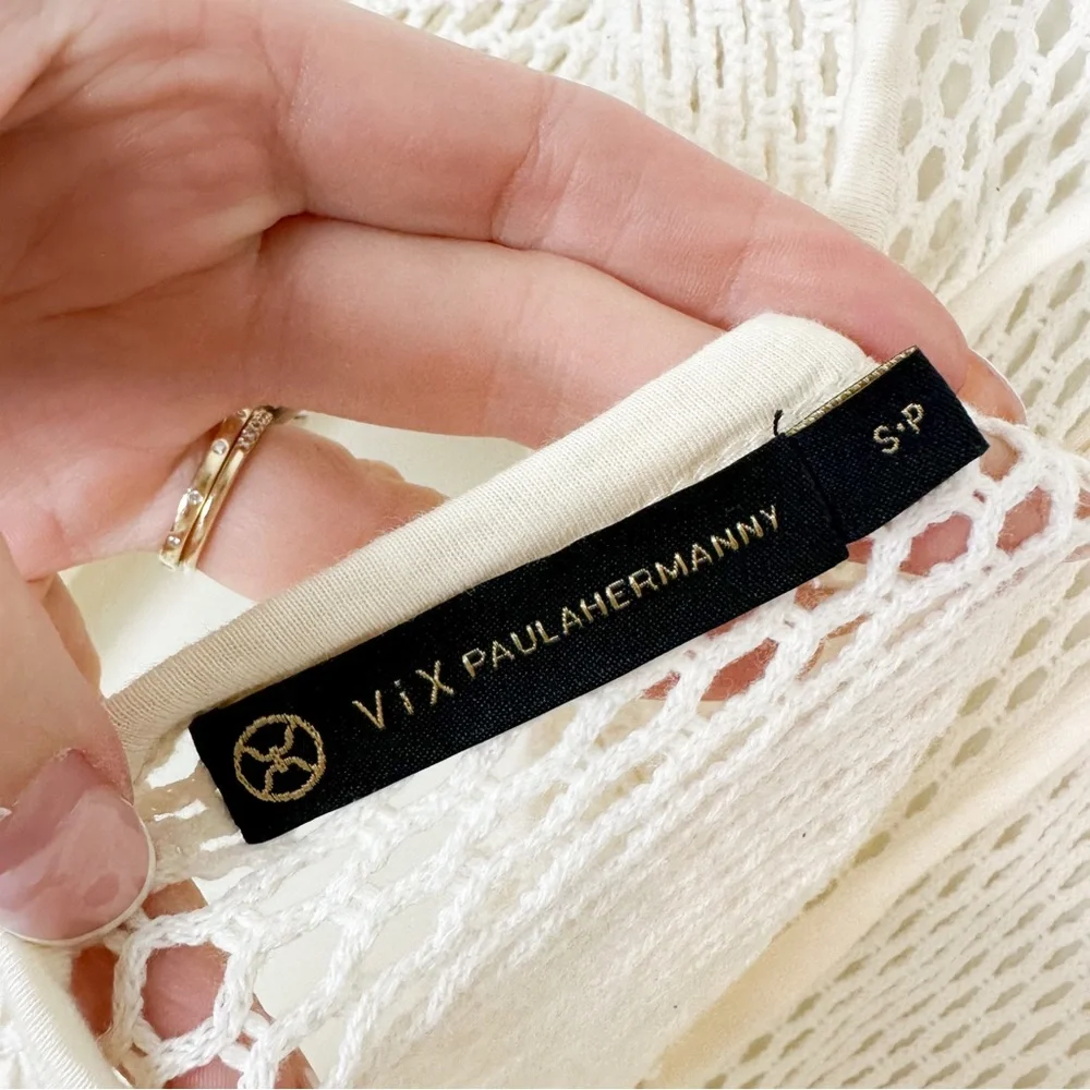 Vix Paula Hermanny Swimwear Long Sleeve Knit Mini Coverup - Picture 8 of 9